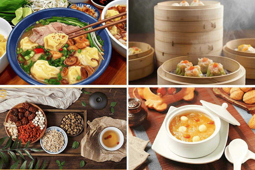 Bạn có thể thưởng thức những món ăn truyền thống Trung Hoa tại khu vực gần chùa Bà Thiên Hậu